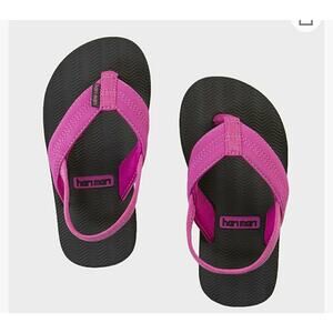 Hari Mari Kid’s Brazos Rubber Flip Flops Water-Friendly Nubuck Size 4/5 Pink New